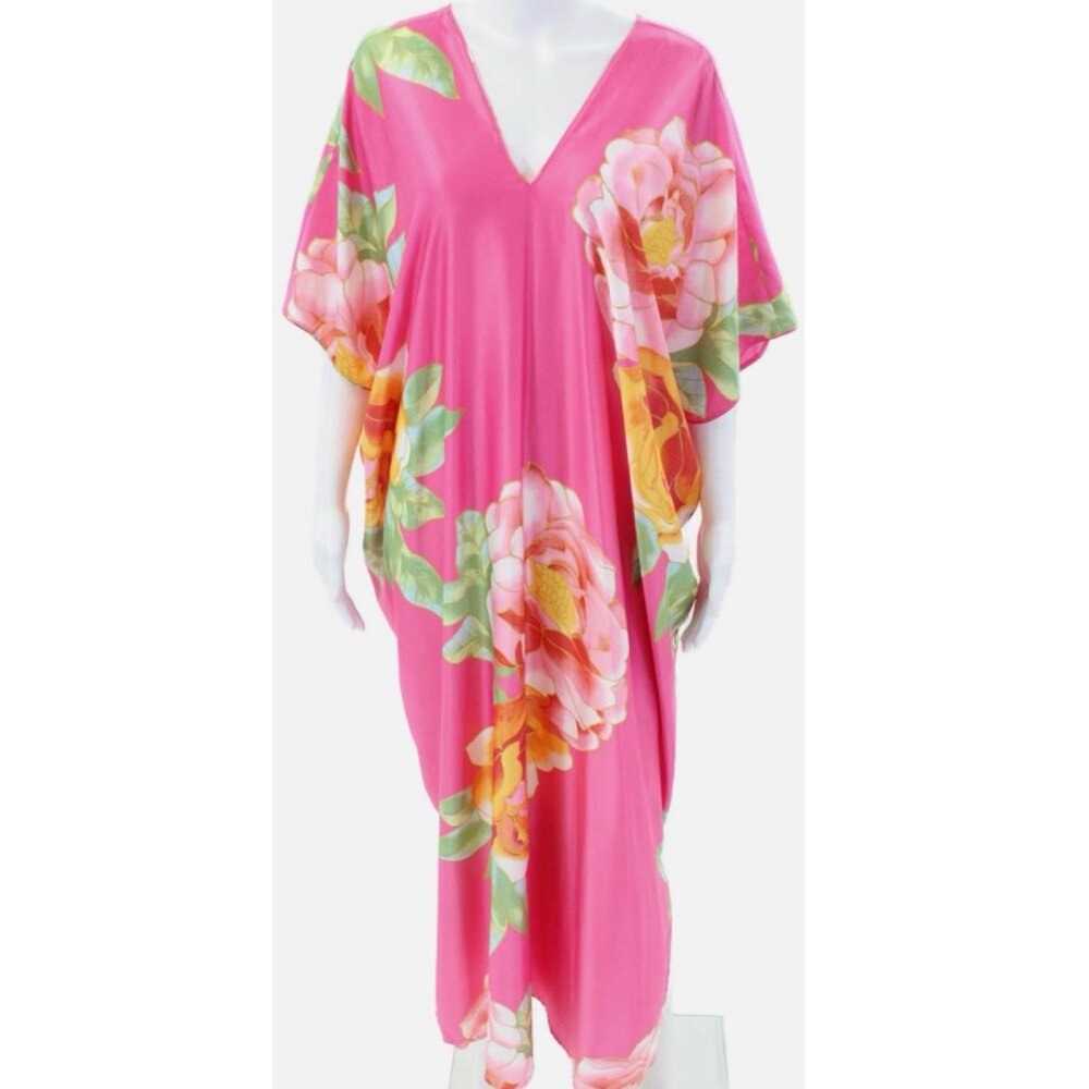 Natori Pink Peony Caftan XL